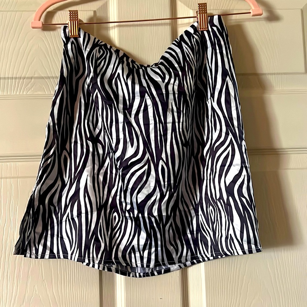 SHOWPO Satin Zebra Mini Skirt w/ Side Slits